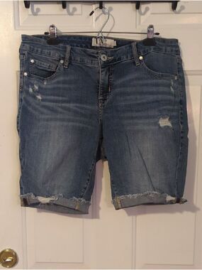 Torrid Women's Blue Distressed Denim Shorts Size 14